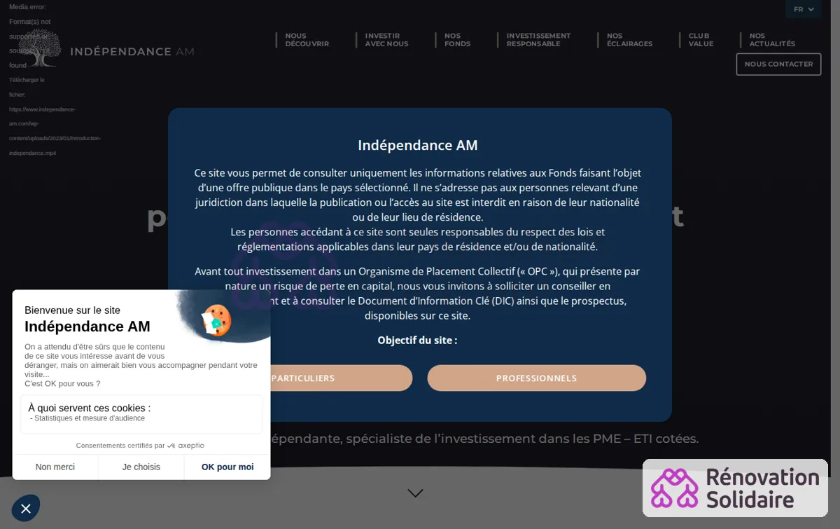 Capture : Accueil - Indépendance AM